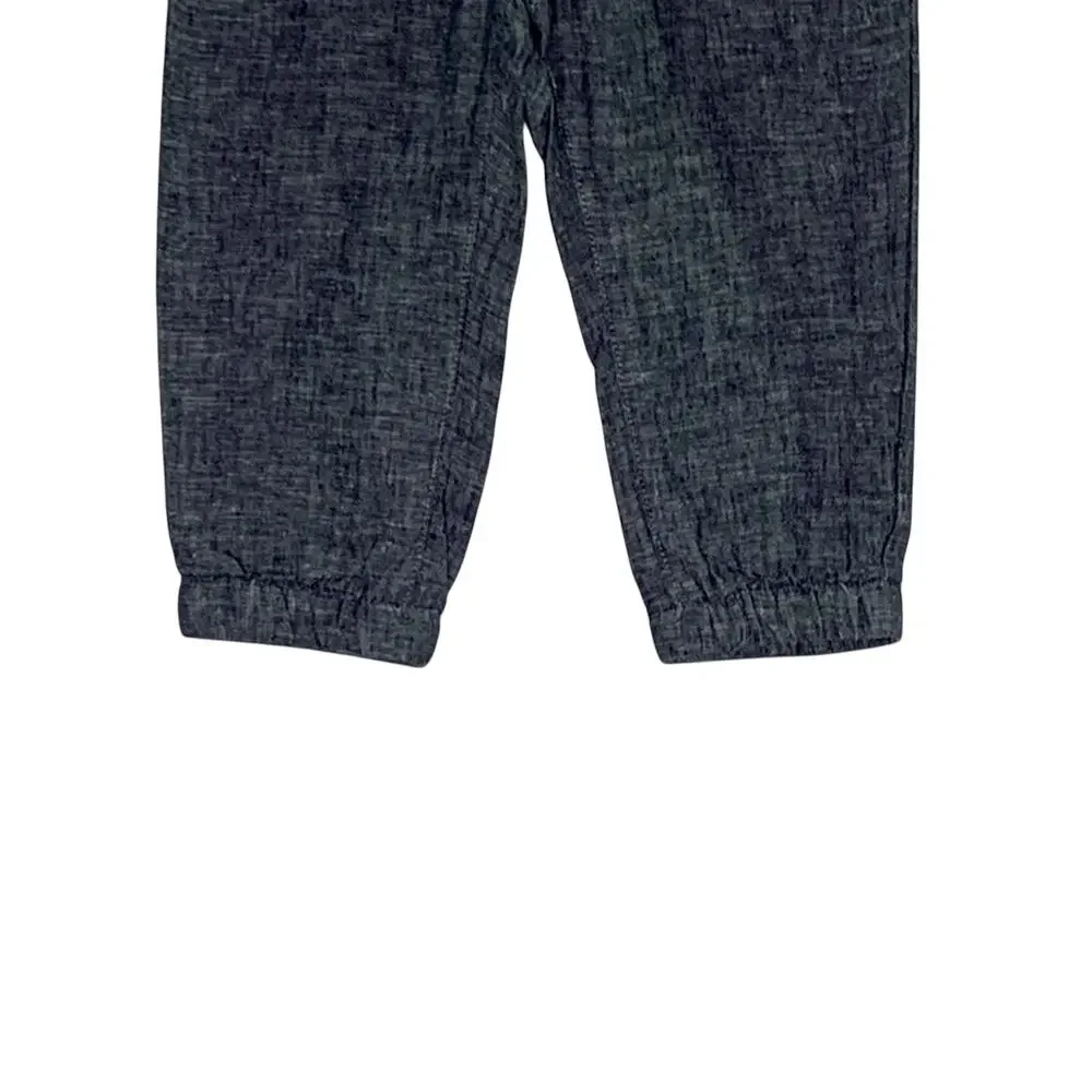Janie and Jack 12-18 Month NEW Baby Linen Cotton Jogger Navy Gray